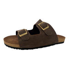 COLOURSOME Heritage — Premium Leather Two-Strap Comfort Sandal | Brown