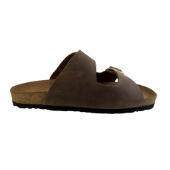 COLOURSOME Heritage — Premium Leather Two-Strap Comfort Sandal | Brown