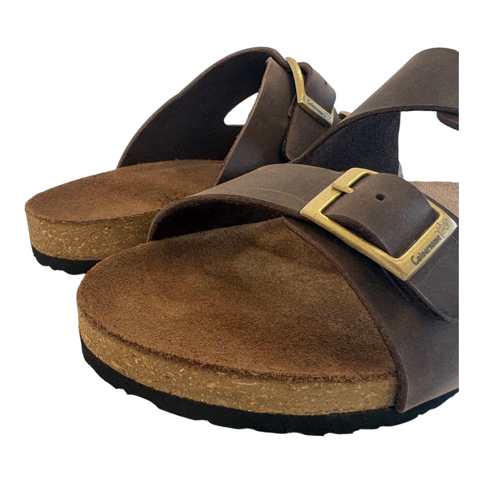 COLOURSOME Heritage — Premium Leather Two-Strap Comfort Sandal | Brown