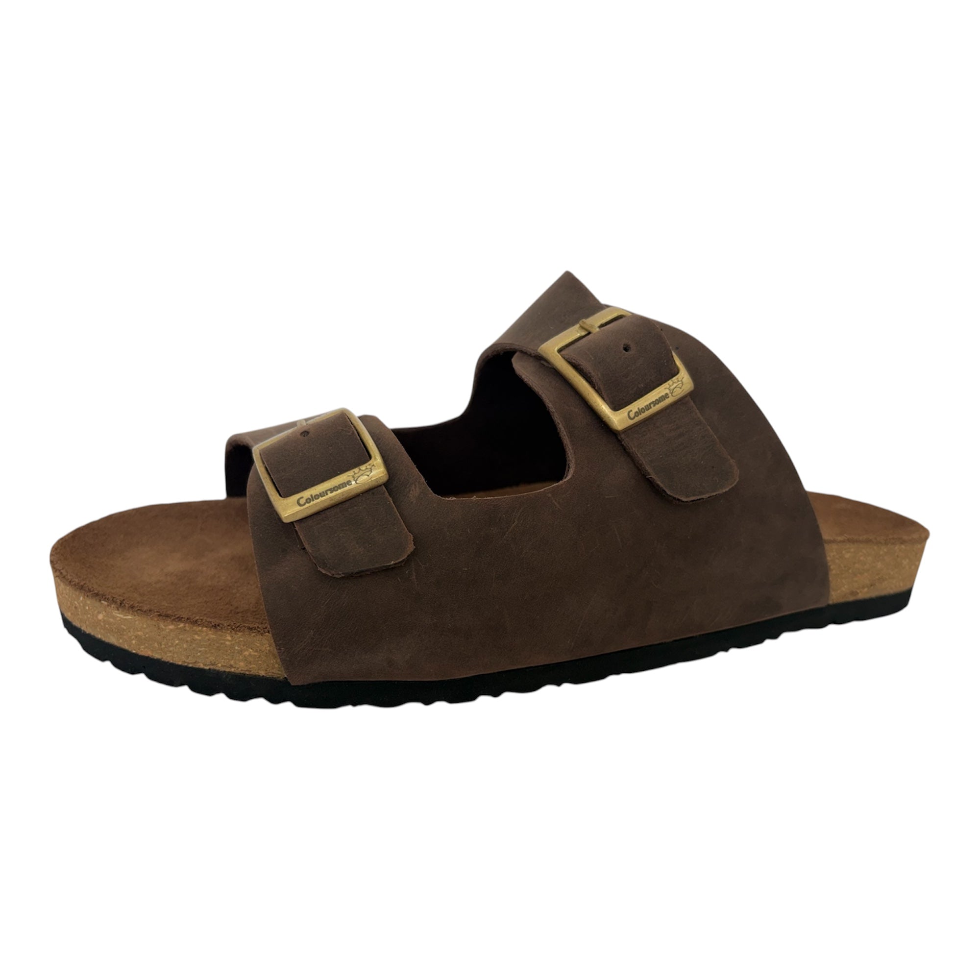 COLOURSOME Heritage — Premium Leather Two-Strap Comfort Sandal | Brown