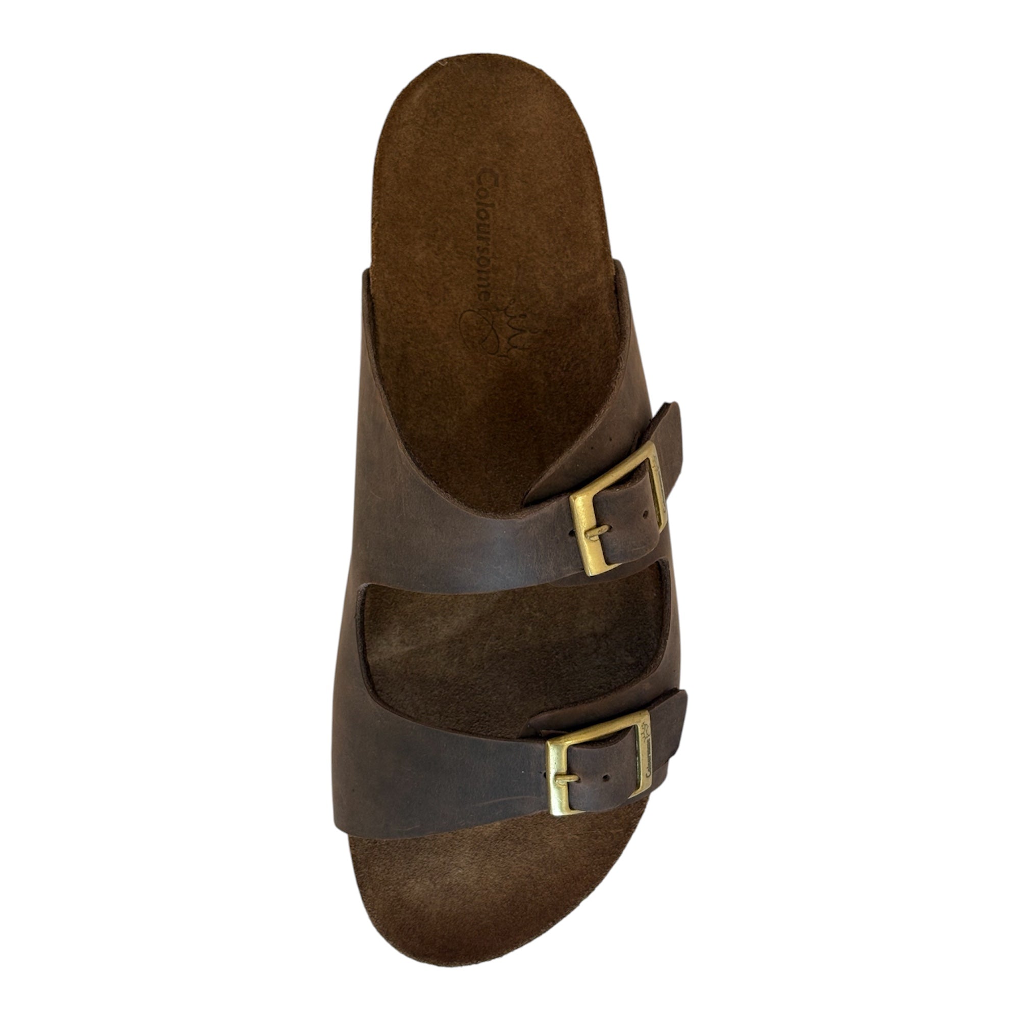 COLOURSOME Heritage — Premium Leather Two-Strap Comfort Sandal | Brown