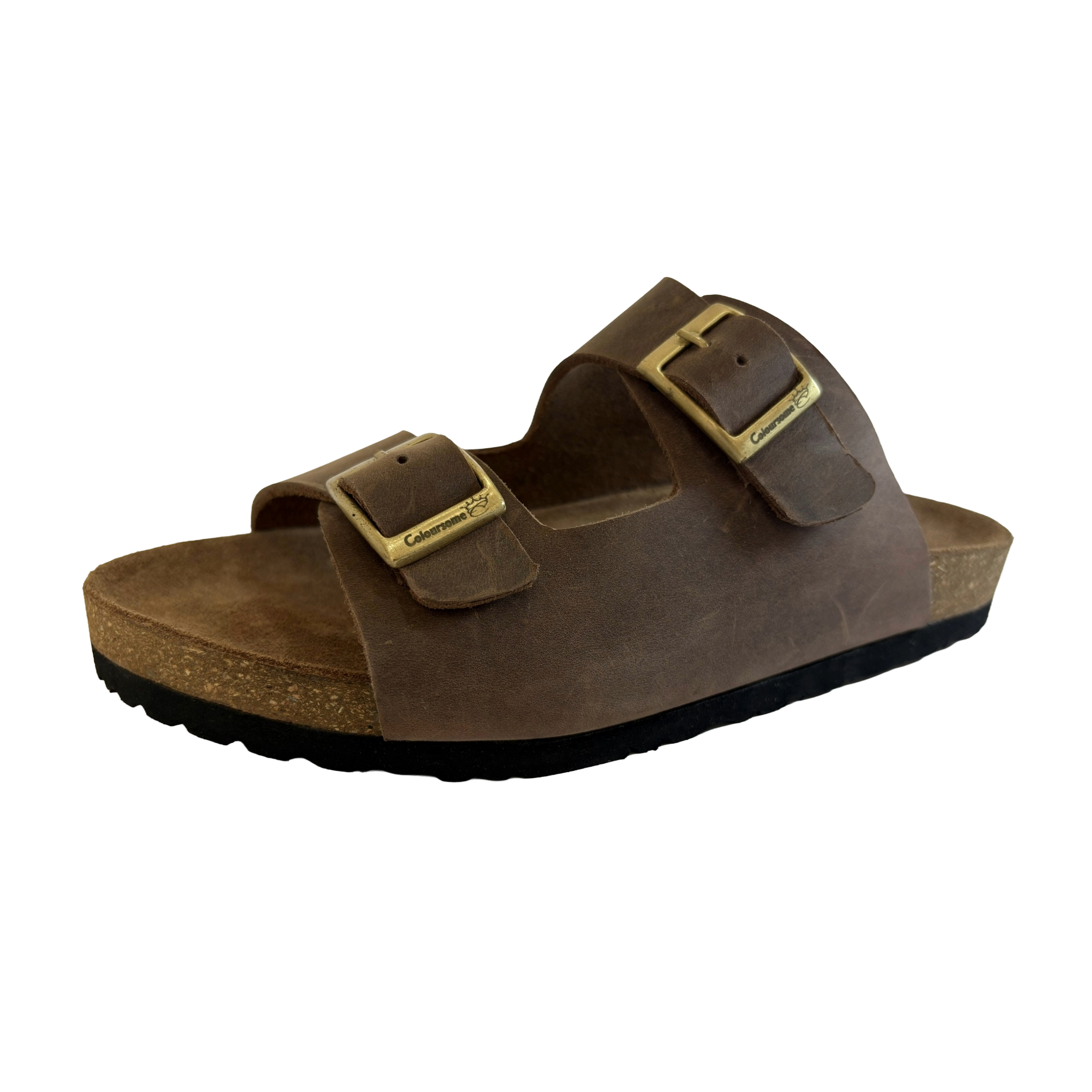 COLOURSOME Heritage — Premium Leather Two-Strap Comfort Sandal | Brown
