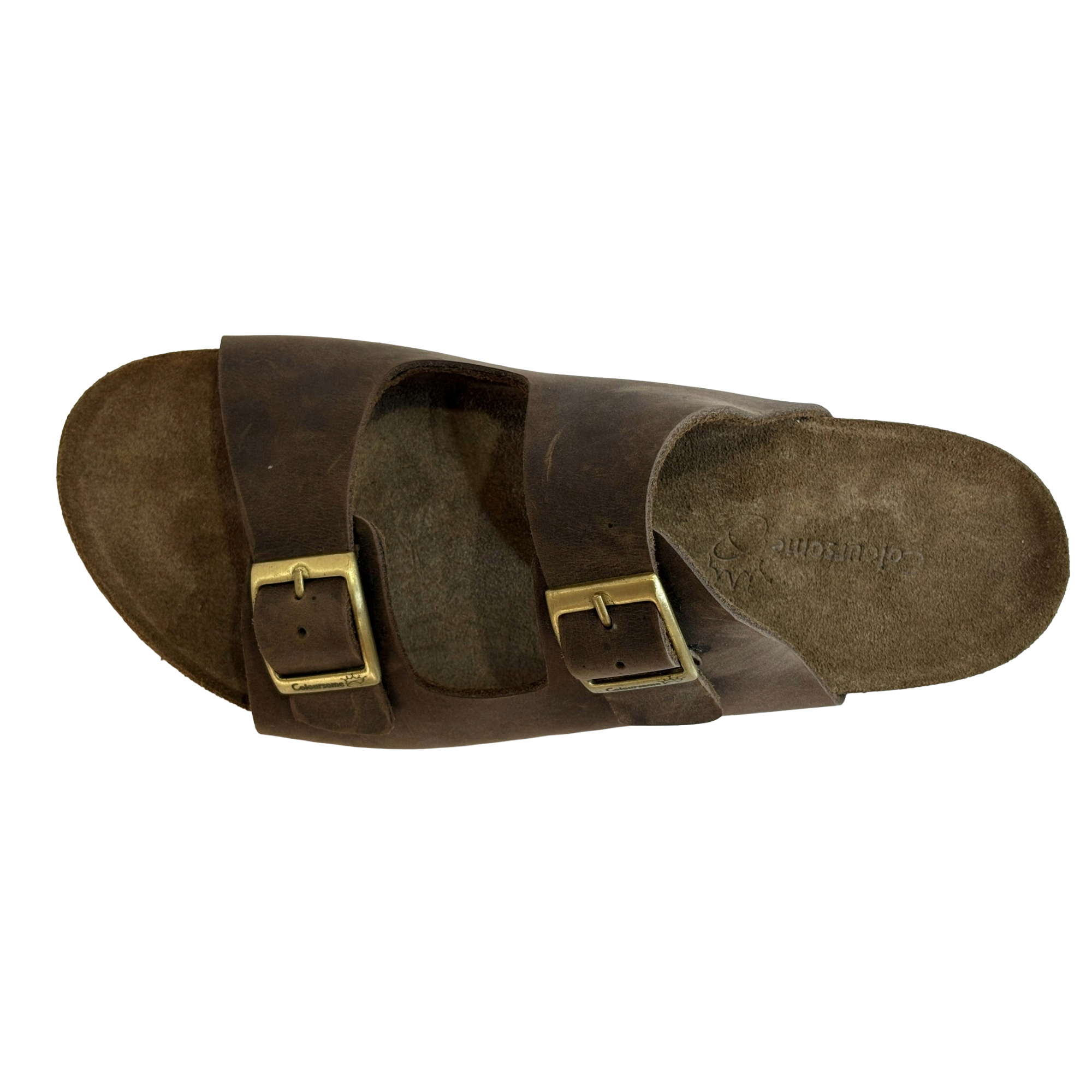 COLOURSOME Heritage — Premium Leather Two-Strap Comfort Sandal | Brown